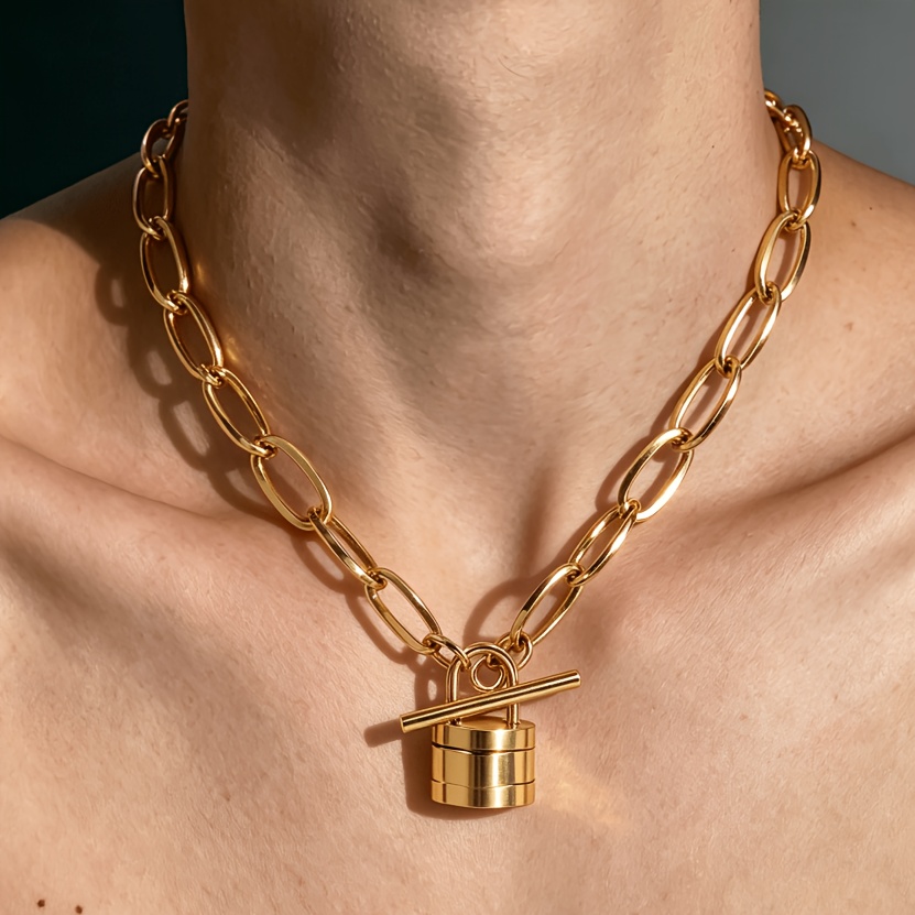 Men's Layered OT Pendant Necklace — Heavy-Duty Stainless Steel Chains